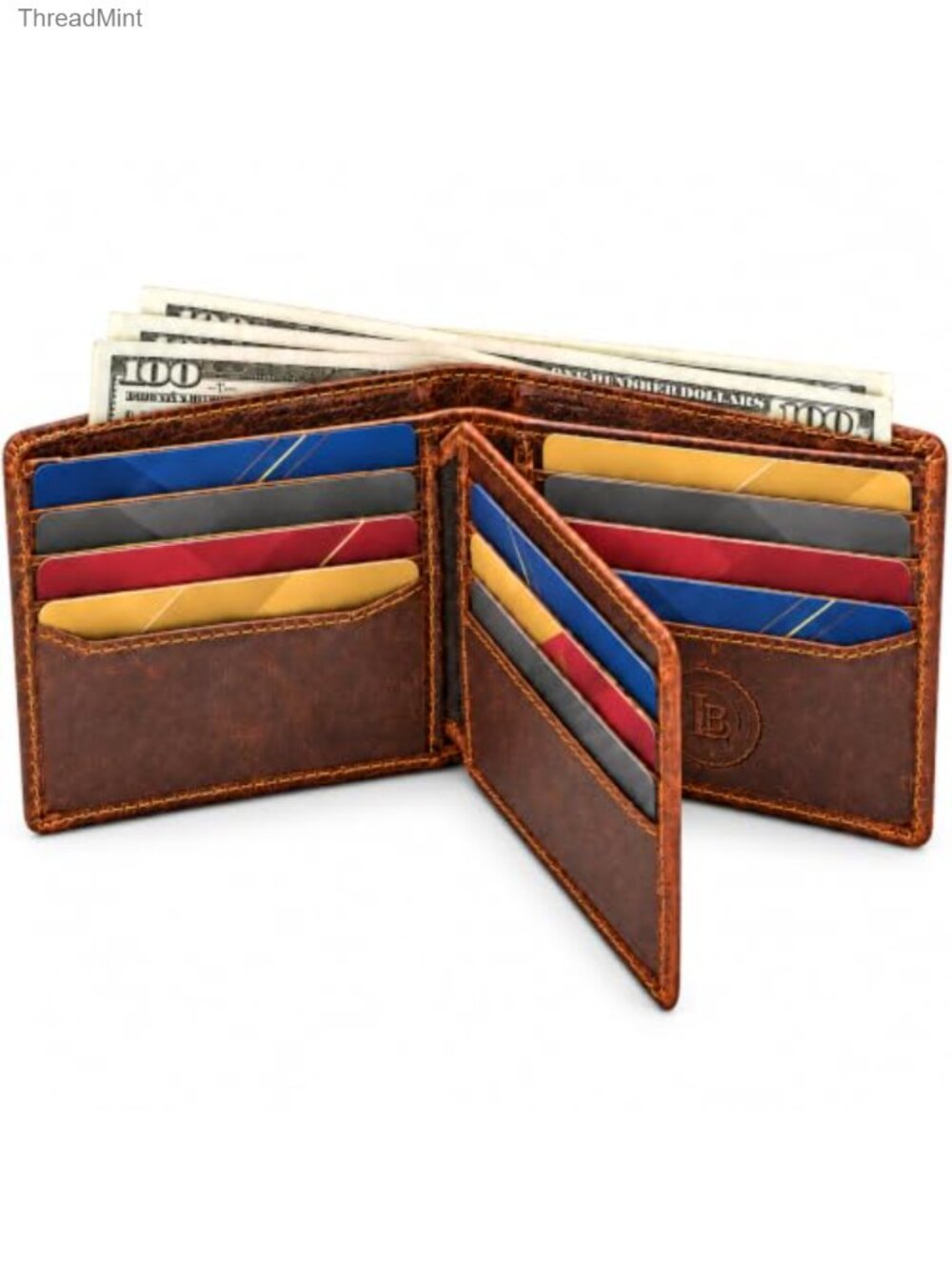 Genuine Leather RFID Bifold Wallet Slim Credit Card Holder